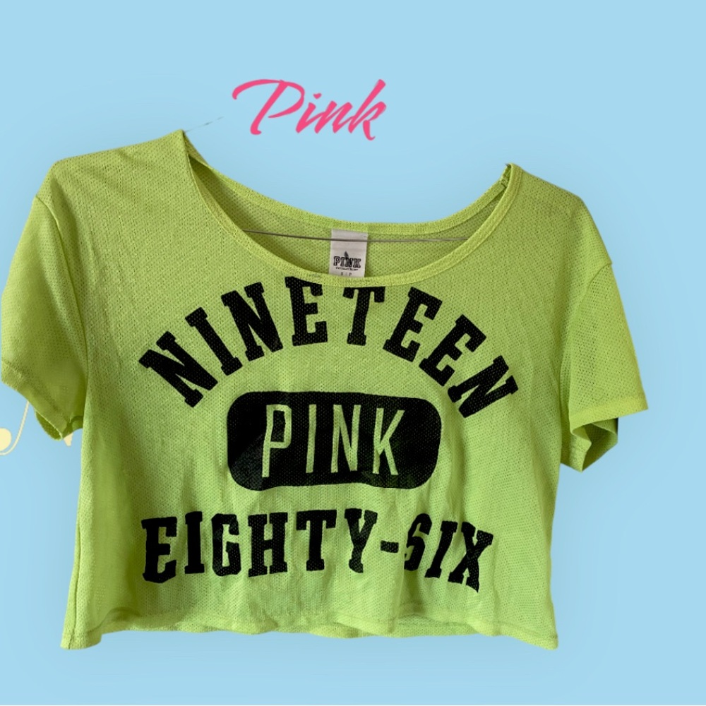 Small Neon green, Pink crop top